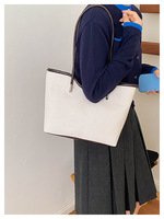 Nouveau sac fourre-tout pour femme en PU tendance, couleur unie, grande capacité, résistant à l'eau, portable, à porter sur l'épaule, pour les voyages et l'usage quotidien