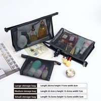 Sac de rangement portable en nylon ajouré moderne pour cosmétiques, organisateur de bagages, insert de compartiment, pochette de maquillage, rangement de voyage