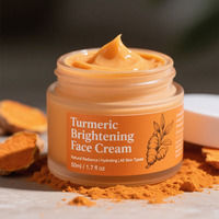 Crème Visage Anti-Taches et Éclaircissante au Curcuma et à l'Acide Kojique, Vitamine C, Anti-Âge, Marque Blanche