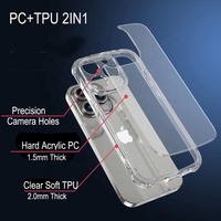 4 Coins Air Protection 2 IN 1 Acrylique PC + TPU Antichoc Bumper Case Avec Caméra Trous de Précision Pour iPhone 15 14 13 12 11