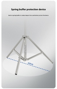 Trípode Profesional de Acero Inoxidable de 2 m con Brazo Cruzado Tipo C, Orificio para Tornillo de 1/4, Polea para Cámara de Video, Carga de 10 kg - Product Image 2