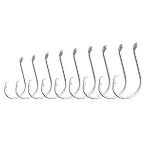 Anzuelo de pesca Luya de acero de alto carbono tipo pico de águila 7384, paquete de 10, accesorio para montaje Texas y señuelos blandos, para pesca de lubina - Product Image 1