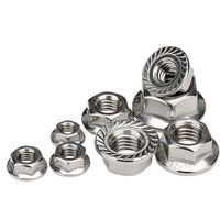 ASME B18.16.4 B18.2.2 ISO 4161 A2-70 6 # Écrou à bride hexagonale en acier inoxydable SS304 316 310S A4-70 de 2'' - Écrou à bride hexagonale denté A4-80
