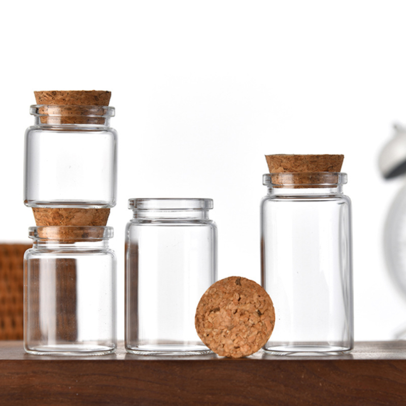 Wholesale Small Empty clear Gin Mini Glass Vodka Gin Rum Liquor Bottles 50ml with Cork Glass Bottle Thin and Long