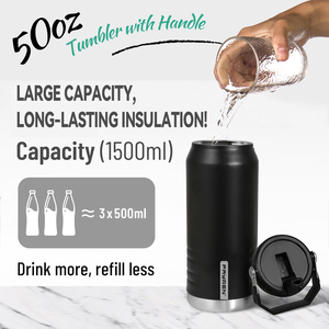 ขวดน้ำสแตนเลสหุ้มฉนวนผนังสองชั้น, กระติกน้ำเก็บความร้อนความจุขนาดใหญ่พกพาได้ - Product Image 6