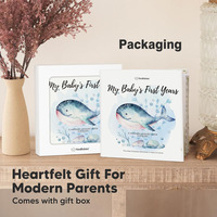 Livre de souvenirs pour bébé personnalisé avec couverture rigide, album photo, journal, scrapbook pour les 5 premières années avec papier offset
