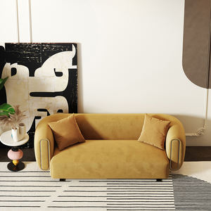 AOMISI <span class=keywords><strong>CASA</strong></span> divani da soggiorno curvi a forma di L set tappezzeria moderna set di divani componibili componibili a braccio basso in tessuto teddy - Product Image 5