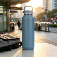Bouteille d'eau isotherme en acier inoxydable 900 ml avec logo personnalisé, double paroi sous vide, couvercle à paille pour adultes, idéale pour la gym et le sport