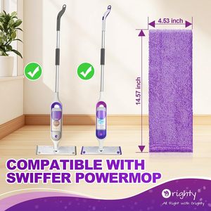 Orighty Lot de 10 recharges de serpillères en microfibre réutilisables <span class=keywords><strong>pour</strong></span> serpillères pulvérisatrices compatibles 13''-15'', multi-surfaces, lavables en machine - Product Image 2