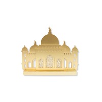 Ornement Islamique Cadeaux Ramadan Eid Mubarak Plaque en Bois Dorée Mate Décoration de Centre de Table Mosquée en Bois