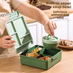 Boîte à lunch pour enfants sans BPA avec couvercle en plastique Nouveau <span class=keywords><strong>compartiment</strong></span> pour sac à dos de retour à l'école Pratique et sûr pour les étudiants - Product Image 5
