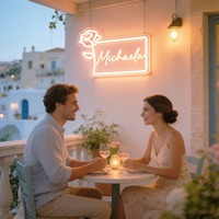 Neonawall Enseigne néon personnalisée avec nom Rose pour planificateurs de mariages, LED USB à intensité variable, pour vitrine de boutique de mariages, décoration murale et professionnelle
