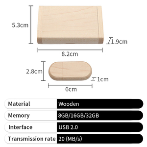 Mới bằng gỗ U đĩa ổ đĩa <span class=keywords><strong>flash</strong></span> tùy chỉnh xách tay kích thước bỏ túi 8GB USB Bộ nhớ <span class=keywords><strong>flash</strong></span> với hộp - Product Image 4