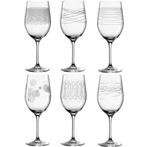 Set di 6 bicchieri da vino Leonardo da 430 ml con incisioni decorative - Product Image 1