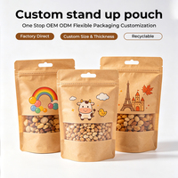 Sachets Doypack Personnalisés en Papier Kraft 5oz avec Fenêtre Transparente et Fermeture Éclair