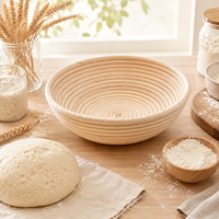 Banneton en rotin indonésien, directement de l'usine, lisse et sans éclats, avec doublure en coton pour la boulangerie