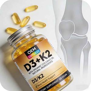 Cápsulas de Gel Suave de Vitamina D3 K2 Bajas en Azúcar de Primera Calidad para Niños y Adultos, Apoyo Inmunológico, Óseo y Cardíaco, Sabor a Melocotón, Certificación GMP, OEM - Product Image 2