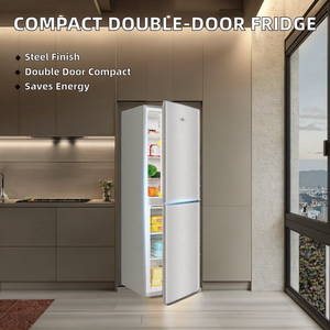 Réfrigérateur compact à double porte en acier inoxydable de qualité supérieure, grande capacité, congélateur inférieur, capacité de stockage allant jusqu'à 60-149 litres - Product Image 4