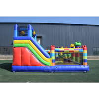 Château gonflable avec fond rebondissant et toboggan, château gonflable commercial en PVC, garantie de 3 ans
