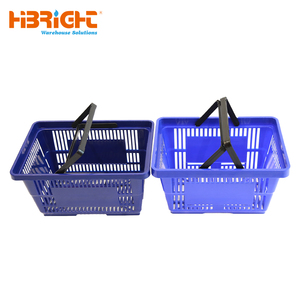 Cesta duradera de plástico de gran capacidad, cesta de supermercado de tamaño de logotipo de color personalizado - Product Image 1