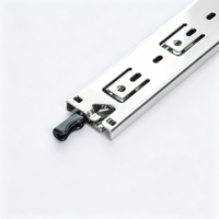 Glissières de tiroir à verrouillage robustes de 51 mm de large, à extension complète, à montage latéral, télescopiques, capacité max. 60 kg, pour coffres à outils, caravanes et utilitaires