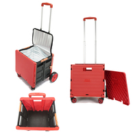 OEM, ODM, chariots à 4 roues roulantes à main poussées, mini chariots d'épicerie en plastique à main avec roues