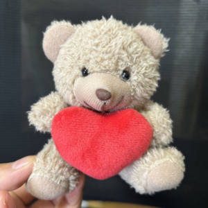 Super Populaire Hot Sale 4 'Small Size Gevulde Teddybeer Knuffel Hart Sleutelhanger Pluche Speelgoed Sleutelhanger Voor Valentijnsdag Promotie - Product Image 2