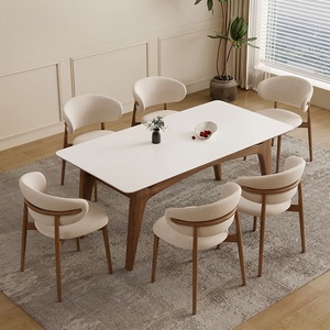 <span class=keywords><strong>Tavolo</strong></span> da Pranzo <span class=keywords><strong>Rettangolare</strong></span> Moderno di Lusso in Legno Massello di Frassino Bianco Impermeabile, Design Semplice <span class=keywords><strong>per</strong></span> Arredamento Sala da Pranzo - Product Image 4