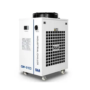 S & A tabung Laser CO2 logam dan kaca, pendingin air industri 4200W kapasitas pendingin CW-6100 berlaku