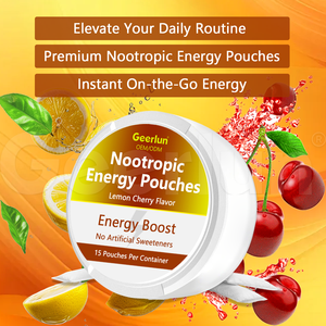 OEM Özel Aromalı 100mg Kafein L-Teanin Ağızdan Alınan Poşetler Odaklanmayı Geliştirir Nootropik Enerji Poşetleri Nikotinsiz - Product Image 4