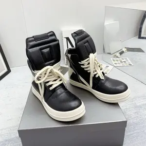 Baskets montantes de créateur pour femmes, à lacets, en cuir rose, à semelle épaisse, modèle Geobasket pour hommes - Product Image 4