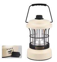 Lanterne de camping LED rétro vintage, rechargeable par USB, étanche IP44, lumière portable pour tente, voyage, utilisation en extérieur, lampe de camping