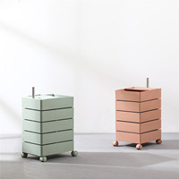 Mobilier de maison scandinave avec roulettes pivotantes, rangement économie d'espace, plastique Abs, Table de chevet, coin café, salon