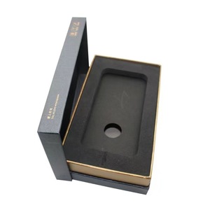 Custom Design Luxury Cell Phone Cardboard Packaging Black Paper Package Empty Mobile Phone Box