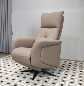 كرسي استرخاء كهربائي دوار بإطار خشبي وجلد عصري بدون جاذبية للبيع بالجملة - Product Image 2