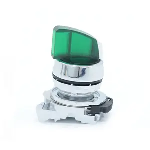 MiWI800-FJ-XDBP37 Metal selector 24VDC LED light 24mm selector 2 position push button switch ON-OFF +1NC +1NO