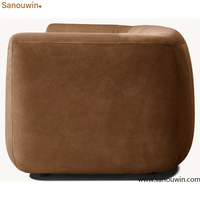 Canapé en cuir moderne à accoudoirs incurvés, éco-responsable, pour salon, hôtel et appartement - Vente flash