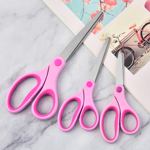 Pink Stainless Steel Scissors Straight Head Home Office Craft Paper Cutting Student Use - Product Image 1