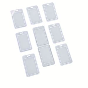 X527 Full Covered Hard <b>Plastic</b> Pp Clear Translucent Vertical <b>Id</b> Badge <b>Card</b> <b>Holder</b> - Product Image 3