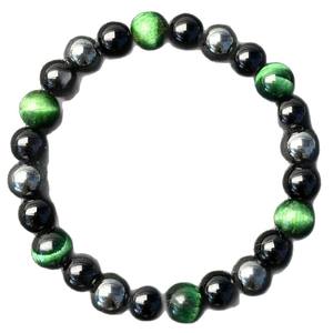 Pulsera de Piedras Naturales para Hombre, Cristal Negro, Piedra de Ojo de Tigre, Obsidiana, Pulsera de Cuentas de Moda - Product Image 5