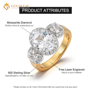 แหวนทองคำเปลวเงินแท้ 925 ประดับมอสซาไนต์ 2 3 4 กะรัต สั่งทำพิเศษสำหรับเป็นของขวัญ งานแต่งงาน หรือสวมใส่ในชีวิตประจำวัน - Product Image 5