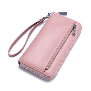 Женский Длинный кошелек, кошелек для путешествий, кожаный женский клатч на молнии, кошелек с ремешком на руку - Product Image 6