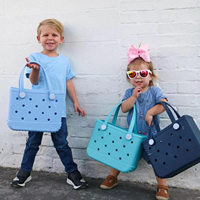 Sac de plage décontracté en EVA léger et imperméable pour filles, avec bouton décoratif, petit, lavable, pour breloques DIY