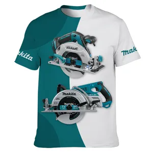 Camiseta con estampado 3d de herramientas eléctricas para hombre, camiseta informal deportiva 3d con diseño personalizado