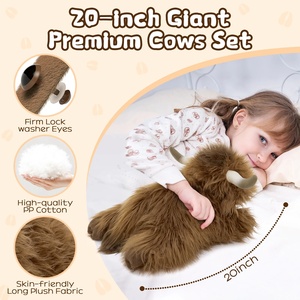 Nouvelle Peluche Vache des Highlands écossaise en Coton Biologique, Douce et Cuddly, Jouet de <span class=keywords><strong>Ferme</strong></span> Anti-Stress, Meilleure Vente - Product Image 1