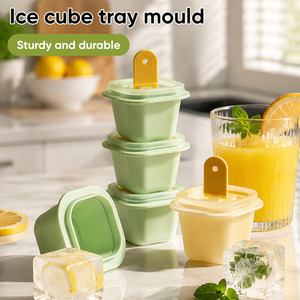 Bac à glaçons 2-en-1 avec système de dépose par pression, moule à glace grand format de 50 ml sans BPA de qualité alimentaire avec couvercle pour cuisine, café et bar à domicile - Product Image 1