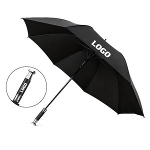 Paraguas de Golf Publicitario con Logotipo Personalizado, Mango de Metal Largo y Recto, Tela Pongee, Protección UV Automática, Plástico Negro - Product Image 1