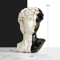 Figurines de buste de David sculpture d'art d'homme grec moderne pour salon étagère meuble TV décoration intérieure de bureau vente en gros