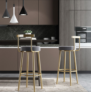 Sgabello da <span class=keywords><strong>Bar</strong></span> in Metallo Stile Industriale Moderno con Seduta Imbottita per Bancone Cucina e Allestimento <span class=keywords><strong>Bar</strong></span> Domestico - Product Image 5