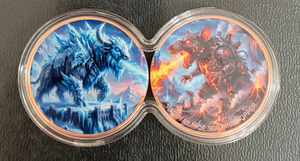 Moneda Doble Personalizada Inigualable de 99.9% de Cobre con Diseño de Toro vs Ratón para Souvenir de Fantasía del Zodíaco - Product Image 3